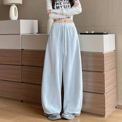 Drawstring Waist Plain Baggy Sweatpants