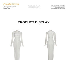 Spaghetti Strap Cutout Sheer Maxi Sheath Dress