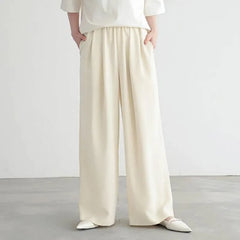 High Waist Plain Wide Leg Pants