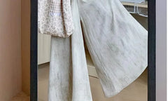 Maternity Elastic Waist Tie-Dye Crop Wide Leg Pants