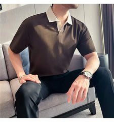 Short-Sleeve Two Tone Polo Shirt