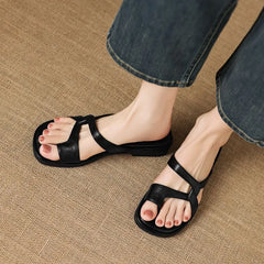 Toe-Loop Slide Sandals