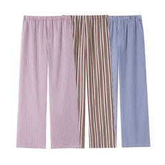 Elastic Waist Striped Straight Leg Pajama Pants