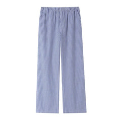Elastic Waist Striped Straight Leg Pajama Pants