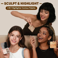 2 IN 1 Highlighter Contour Palette - 4 Colors