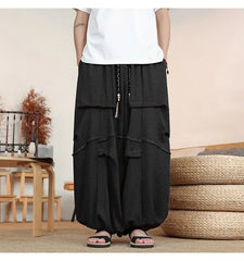 Drawstring Waist Plain Baggy Pants