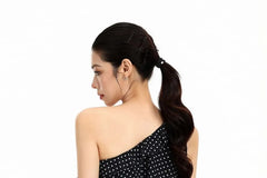 Sleeveless One Shoulder Dotted Top