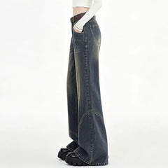 Low Waist Washed Flared Jeans