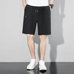 Drawstring Waist Plain Cargo Shorts