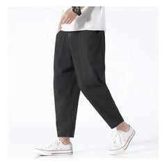 Mid Rise Plain Cropped Tapered Pants