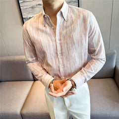 Long-Sleeve Tie Dye Button-Up Shirt