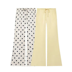 Ruched Asymmetrical Tube Top / Drawstring Waist Flared Pants