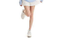 Long-Sleeve Off-Shoulder Plain Sheer T-Shirt