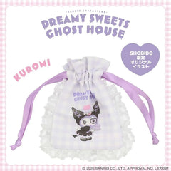Sanrio Gingham Check Mini Drawstring Pouch Kuromi