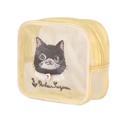 Parlor Suzurando Cat Mesh Makeup Pouch Yellow
