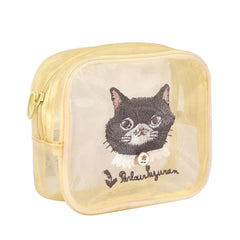 Parlor Suzurando Cat Mesh Makeup Pouch Yellow