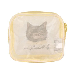 Parlor Suzurando Cat Mesh Makeup Pouch Yellow