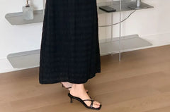 High Waist Plain Maxi A-Line Skirt