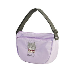 Parlor Suzurando Cat Water Repellent Embroidery Crossbody Bag Purple