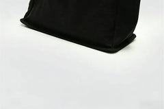 Snap Buttoned Canvas Plain Tote Bag