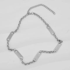 Rectangle Plate Chained Necklace