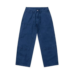 Washed Straight-Cut Jeans
