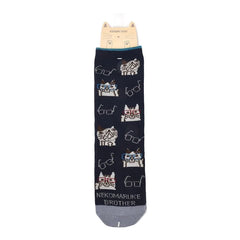 Nekomaruke Cat Print Socks Blue