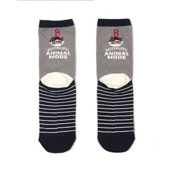 Cinnamon Cat Print Socks Gray