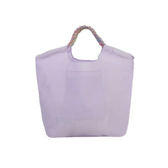 Parlor Suzurando Water Repellent Cat Embroidery Tote Bag M Size Purple