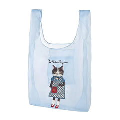 Parlor Suzurando Cat Chiffon Fabric Shopping Bag Blue