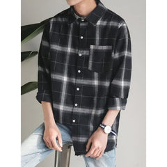Frayed Loose Plaid Shirt