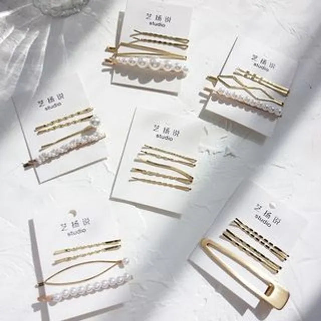 Metal / Faux Pearl Hair Clips (Various Designs)