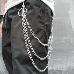 Layered Pants Chain Waist Strap