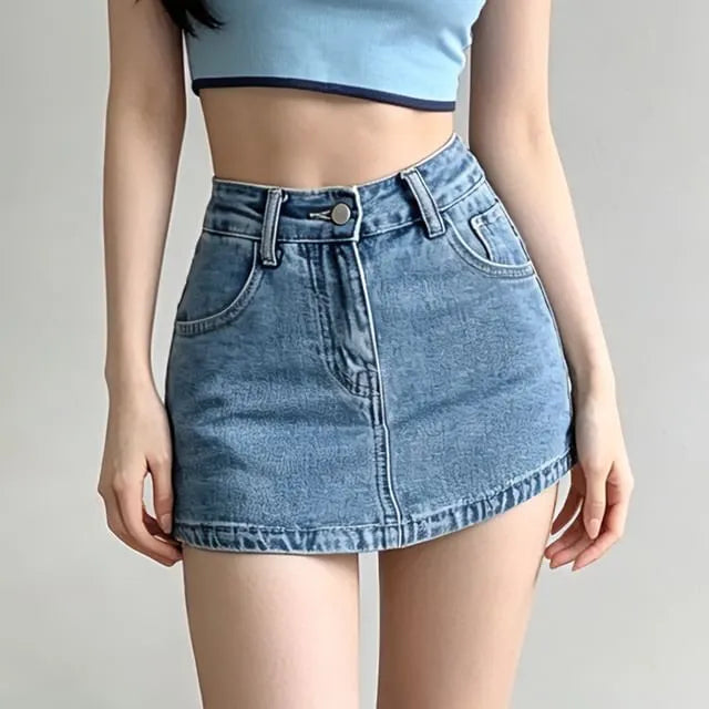 M - Mid Waist Denim Skort