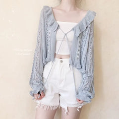 Ruffle Eyelet Cardigan / Camisole (Various Design)