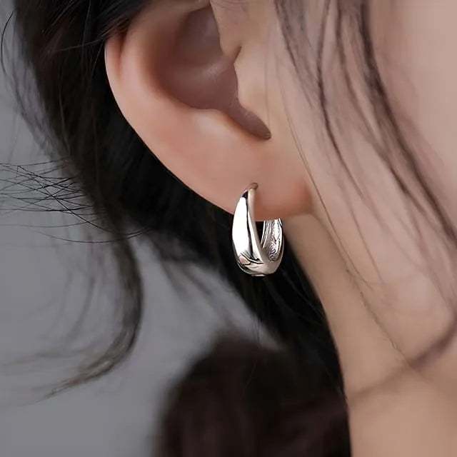 Polished Sterling Silver Hoop Earring (various designs)