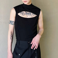 Cutout Plain Tank Top