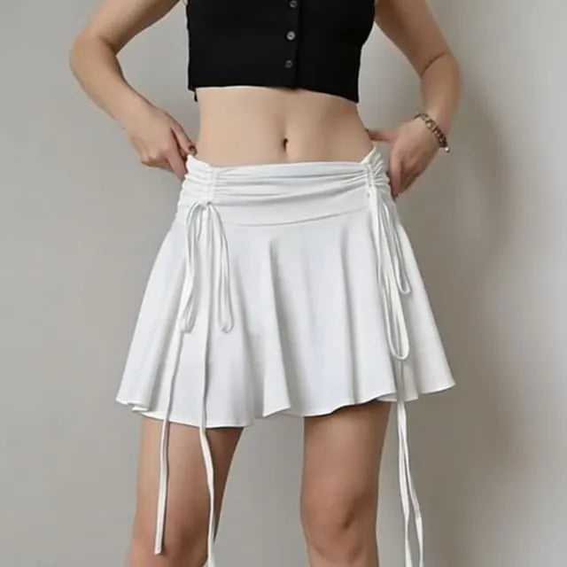 Balletcore High Waist Plain Mini A-Line Skirt