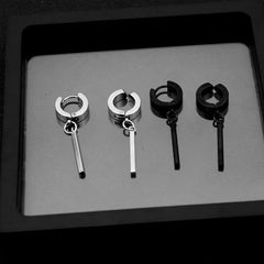 Unisex Bar Stainless-Steel Dangle Earring