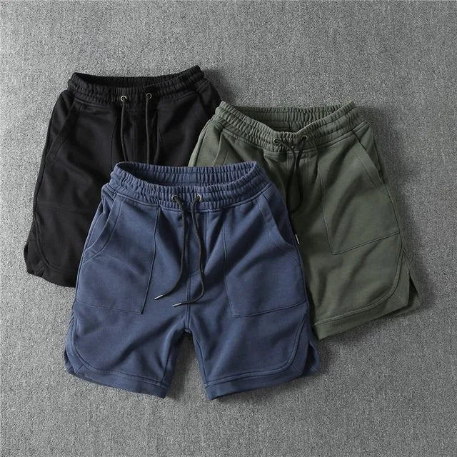 Drawstring Waist Plain Slit Sweat Shorts