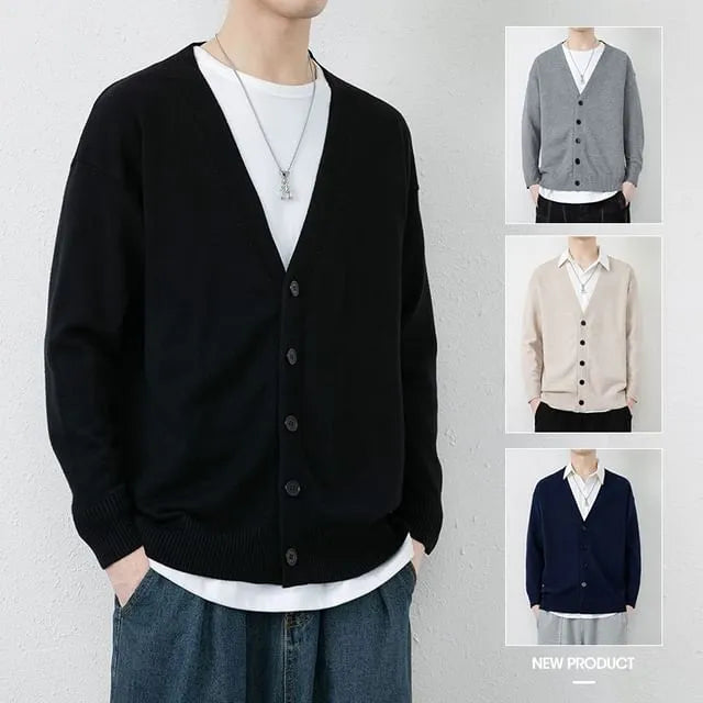 V-Neck Plain Cardigan