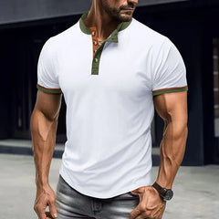 Short-Sleeve Contrast Trim Polo Top