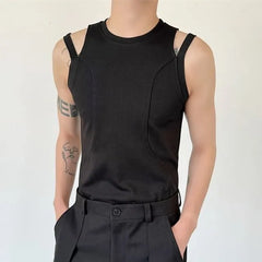 Crew Neck Plain Strappy Tank Top