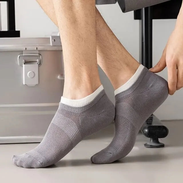 Two Tone Perforated Ankle Socks