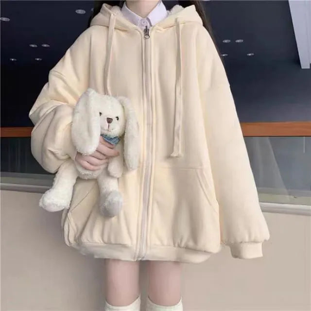 Plain Zip Oversized Hoodie