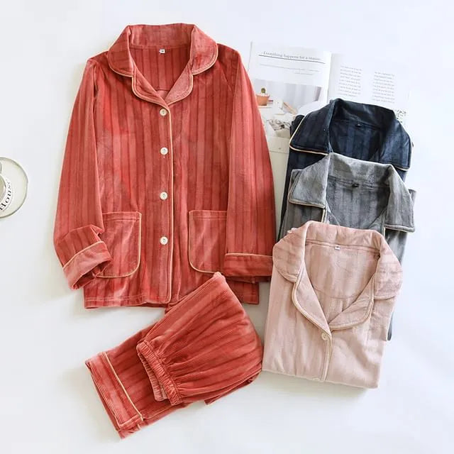 Couple Matching Striped Pajama Set