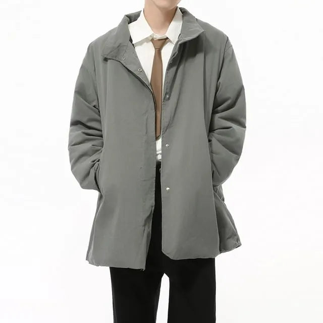 Stand Collar Plain Zip Jacket