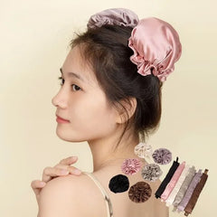 Set:  Plain Sleeping Hair Curling Rod + Hair Bun Maker