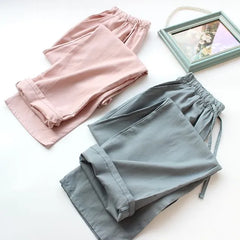 Couple Matching High Waist Plain Pajama Pants (Various Designs)
