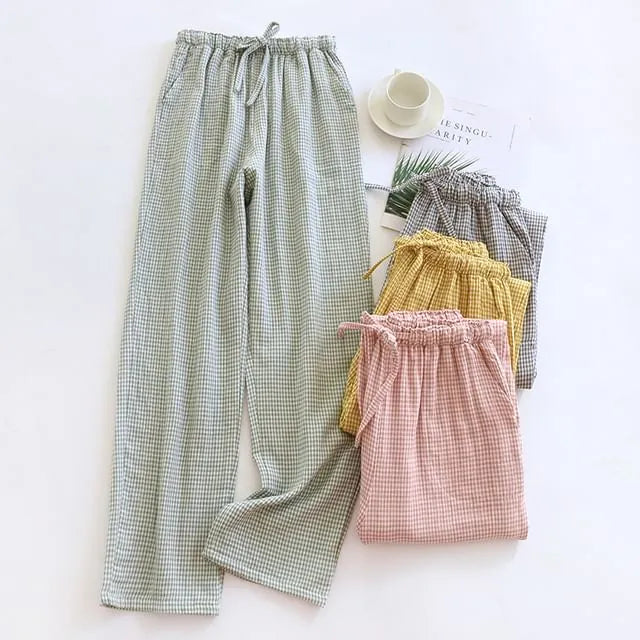 Couple Matching High Waist Plaid Pajama Pants (Various Designs)